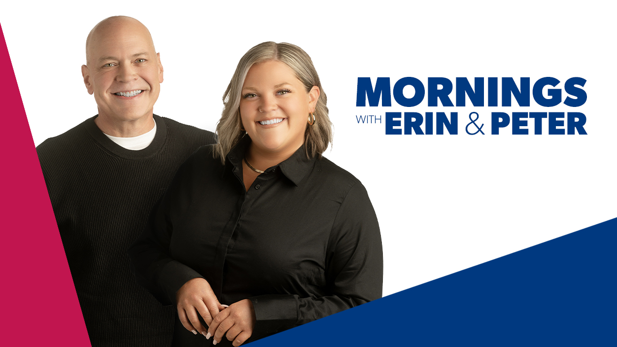 Mornings with Erin & Peter. Erin Hopkins and Peter Harrison.