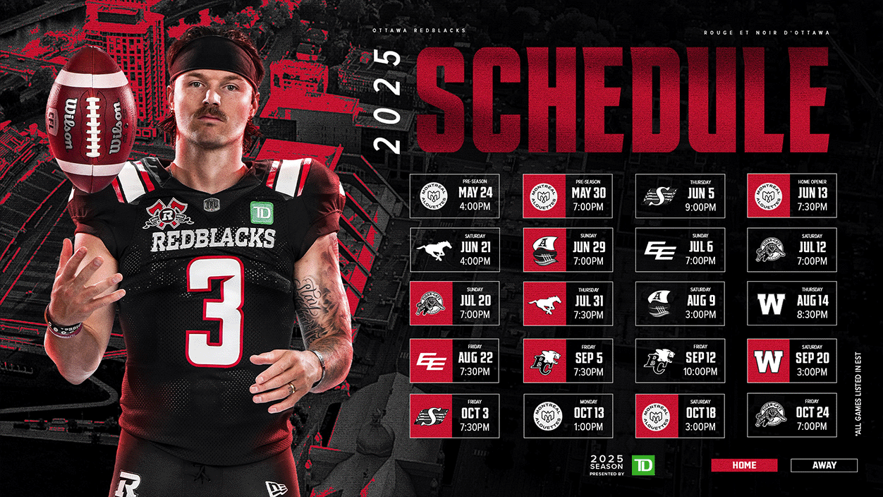 Ottawa REDBLACKS 2025 Season Schedule