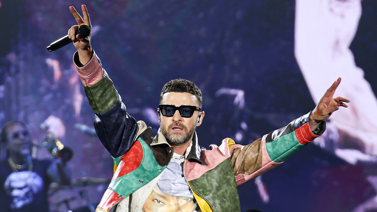 PARIS, FRANCE - JULY 20: Justin Timberlake performs onstage during the 5th Lollapalooza Paris Festival on July 20, 2025 in Paris, France. (Photo by Lyvans Boolaky/WireImage)